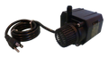 Black pump with power cable on a white background