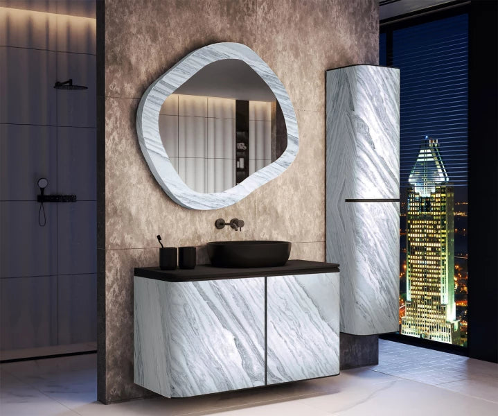 ARTFORMA Bathroom mirror with a custom stone frame L297