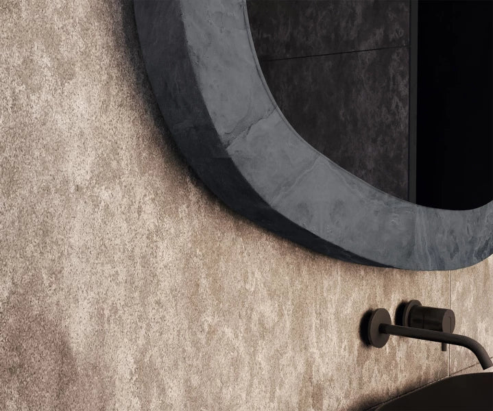 ARTFORMA Irregular-shaped mirror with a natural stone frame L296