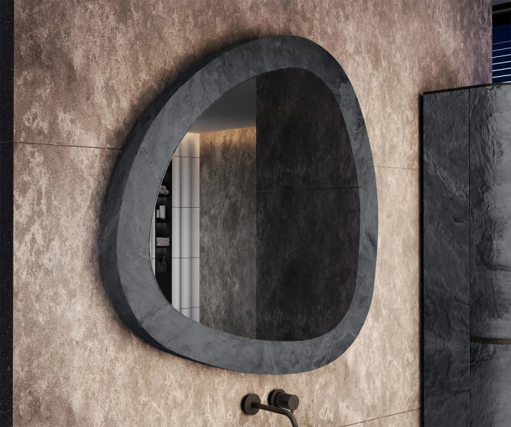 ARTFORMA Irregular-shaped mirror with a natural stone frame L296