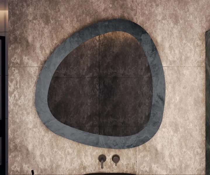 ARTFORMA Irregular-shaped mirror with a natural stone frame L296