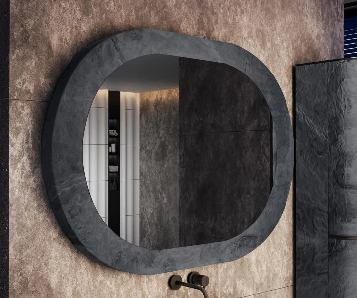 ARTFORMA Bathroom mirror featuring a stone-look laminate L295