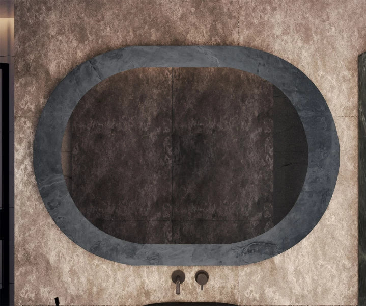 ARTFORMA Bathroom mirror featuring a stone-look laminate L295