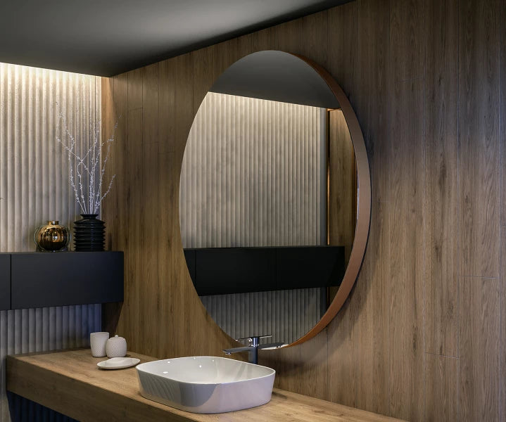 ARTFORMA Hanging framed round mirror L203