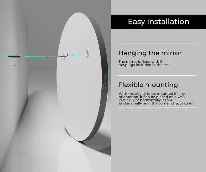 ARTFORMA Hanging framed round mirror L203