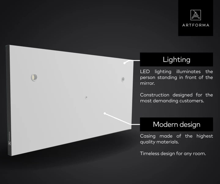 ARTFORMA Bathroom Mirror LED Lighted w/ Smart Display Rectangular L02