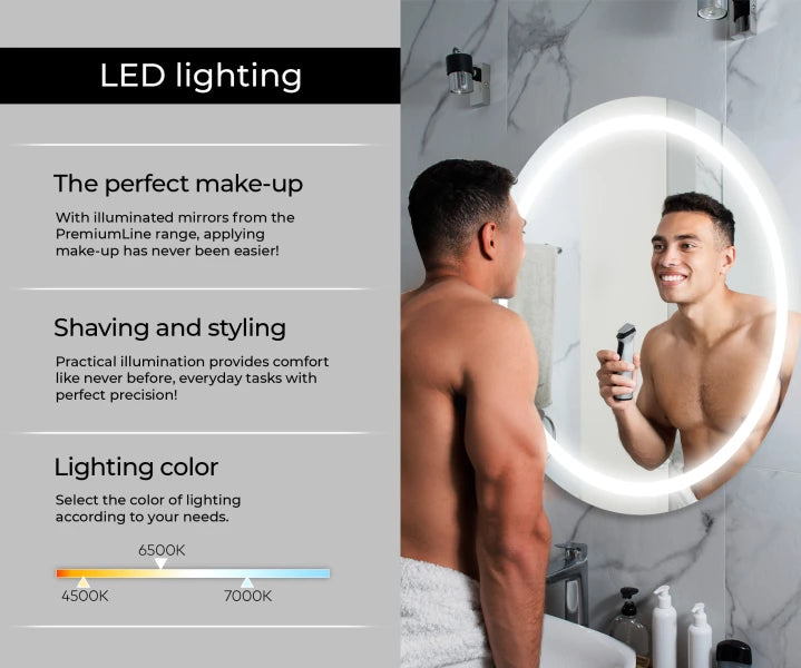 Illuminated Round LED Lighted Bathroom Mirror L33