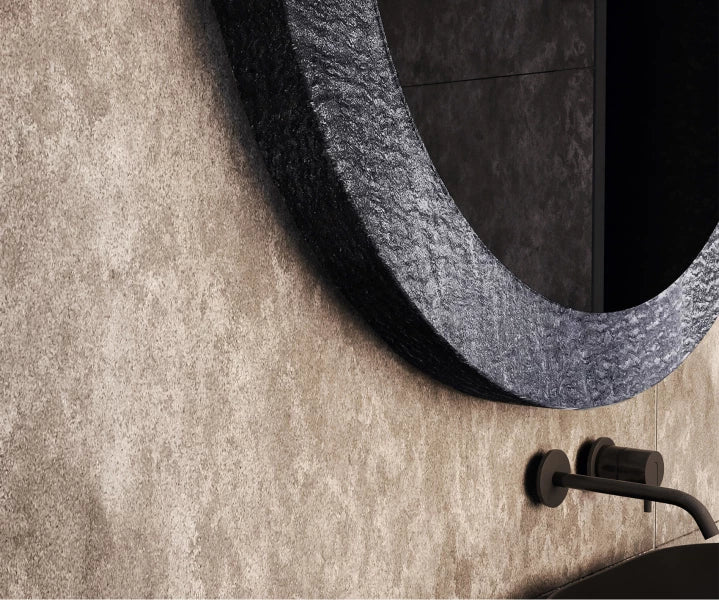 ARTFORMA Round mirror with a stone frame L294