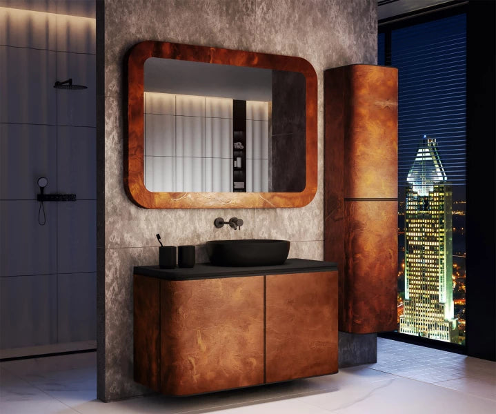 ARTFORMA Rounded mirror with a stone frame L293