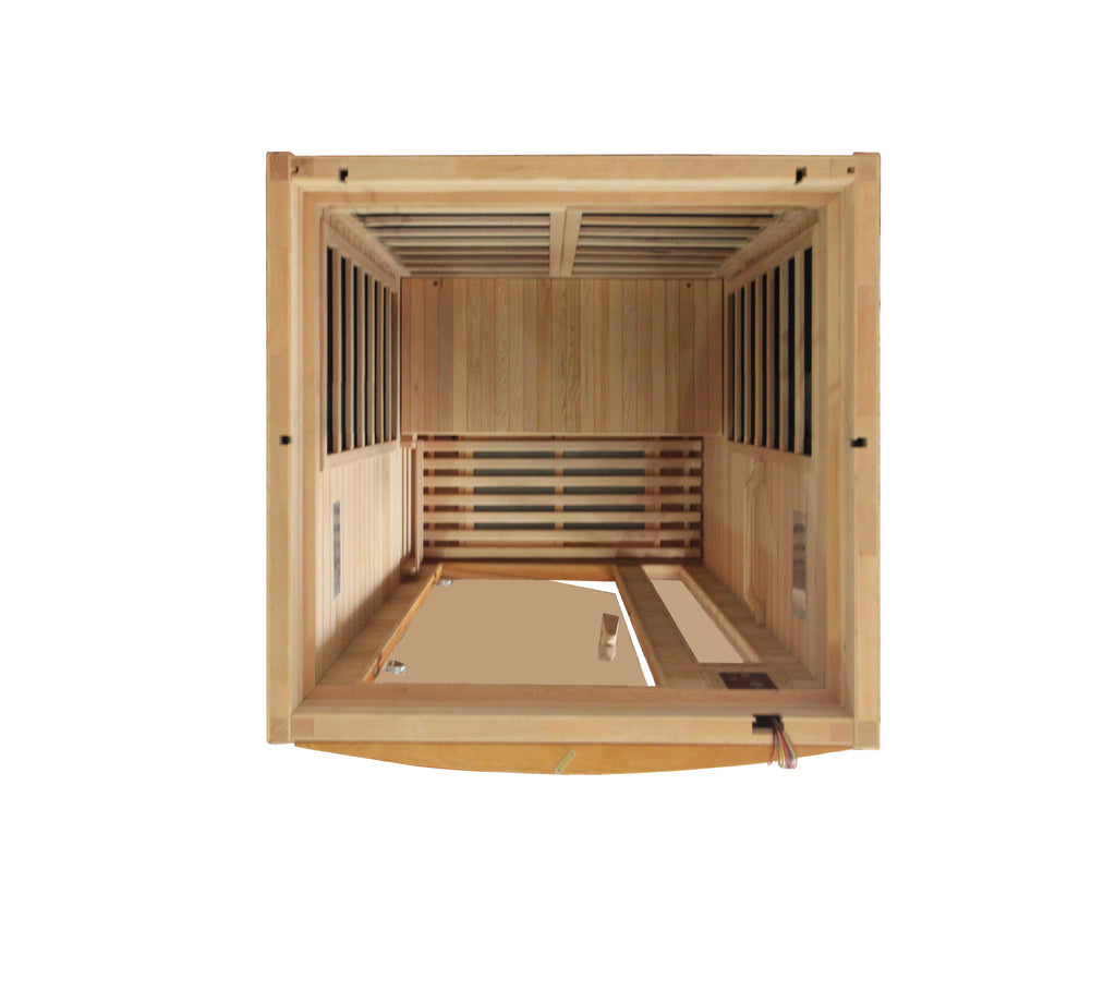 Top View Wooden sauna with a white background