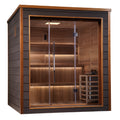 Outdoor Wooden sauna with glass door