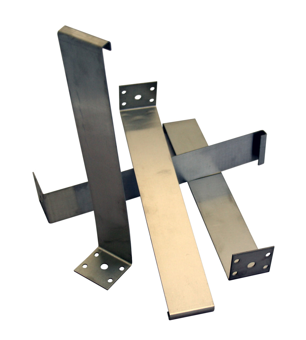Metal brackets on a white background