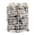 stainless steel salt lamp with gray salt chunks