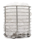 Stainless steel salt lamp with white salt