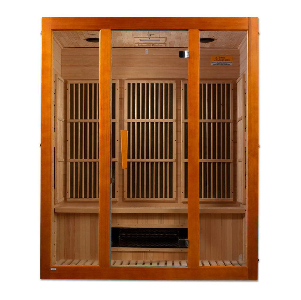 Maxxus 3-Person Low EMF (Between 5-10MG) FAR Infrared Sauna (Canadian Hemlock)