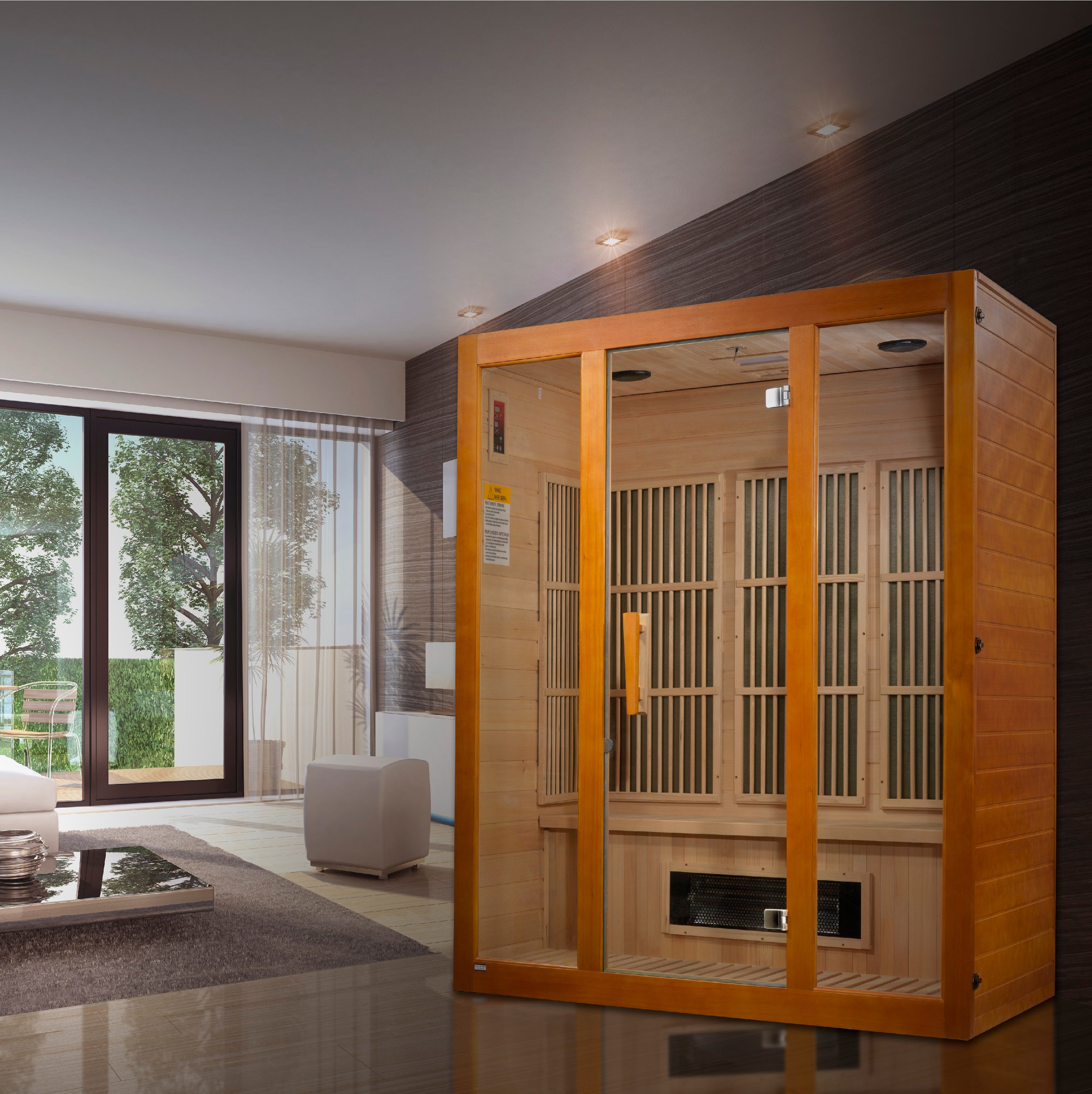 Maxxus 3-Person Low EMF (Between 5-10MG) FAR Infrared Sauna (Canadian Hemlock)
