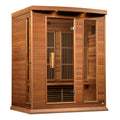 Wooden sauna with a white background