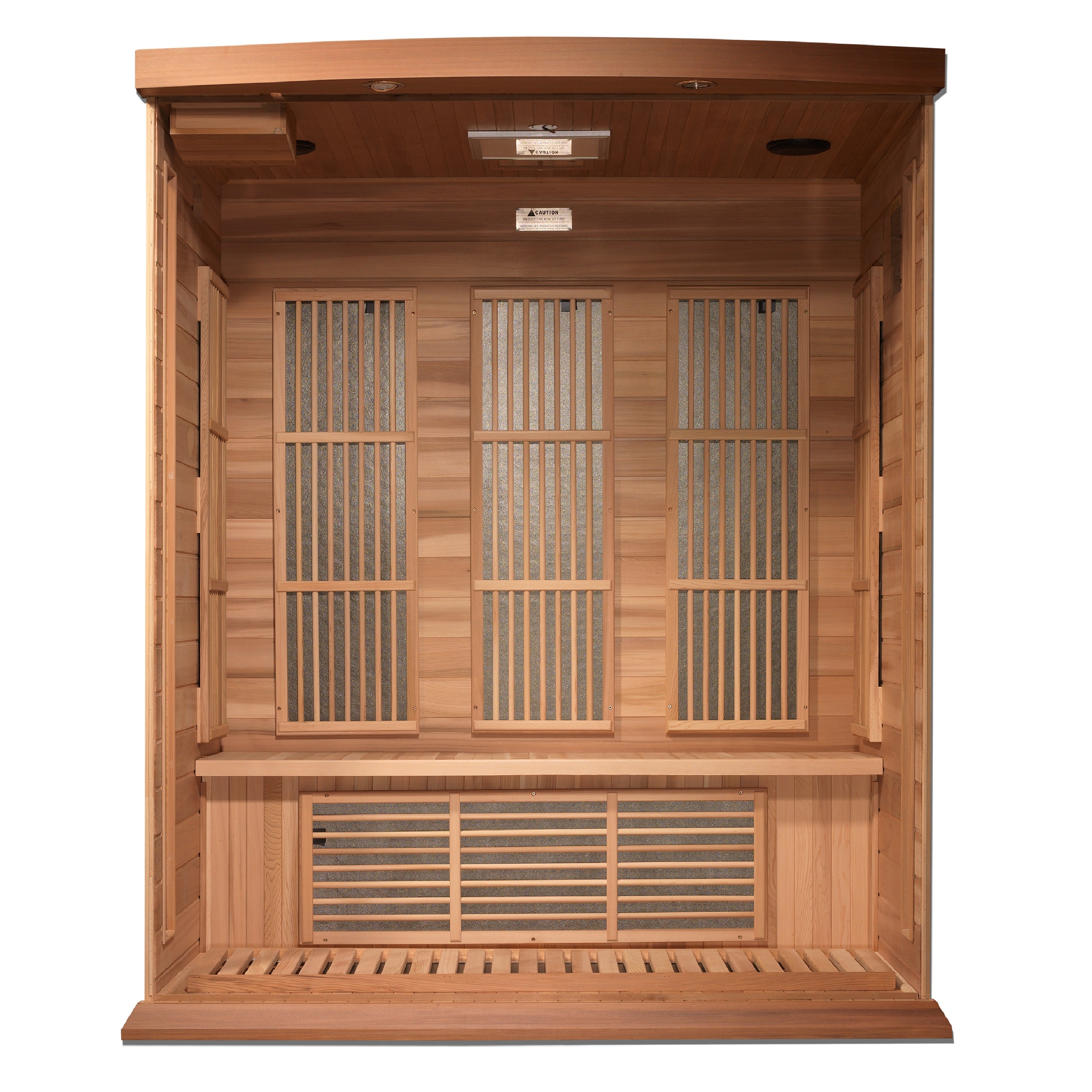 Wooden sauna on a white background