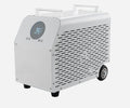 White chiller with digital display on a white background