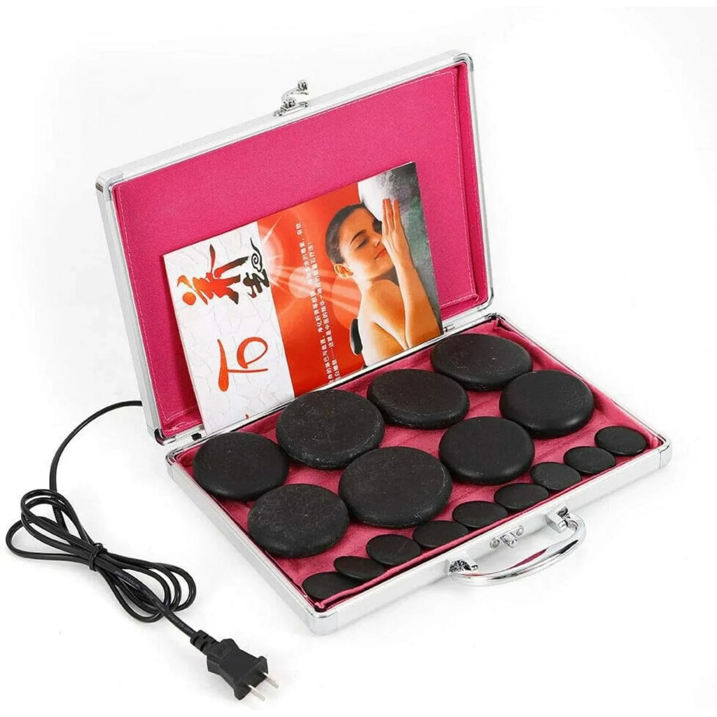 Volcanic Hot Stone Spa Massage Kit — 16 Lava Stones
