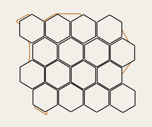 Hexagonal tile pattern on a white background