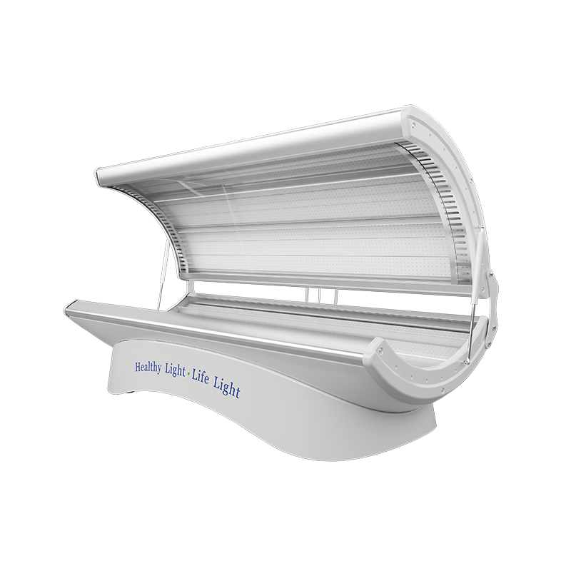White light therapy lamp with 'Healthy Light - Life Light' branding on a white background